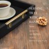 wholesale direct wooden decorative coffee table tray, 16" serving tray with handles, matte finish decorative tray, ottoman tray for living room, perfume, vanity dresser organizer (carbon black) bulk purchase at factory prices