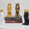 dropship from factory lion statue decor 9 inch resin, cool lion stuff to put on shelves, antique gold decor accent crown lion statue man home office desk table shelf decoration, men father leo lion gift mass production supply