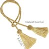 bulk purchase 4 pack curtain tiebacks window curtain tiebacks decorative tassels curtain tiebacks gold curtain tiebacks rope with tassels for home window curtain office decoration(gold) factory discount
