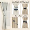 bulk purchase magnetic curtain tiebacks rope curtain tie backs for curtains 2 pack curtain holders for drapes decorative window curtain holdbacks, blue factory discount