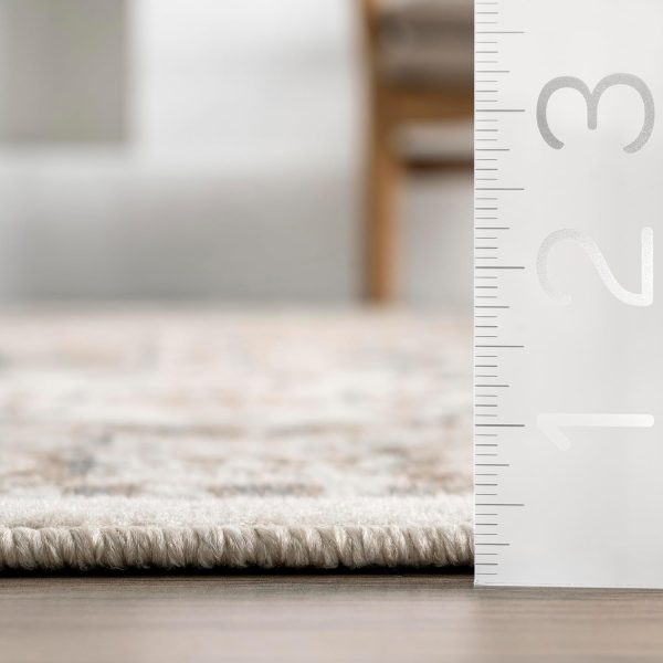 global sourcing nuloom 3x5 becca traditional tiled area rug, beige, faded transitional design, stain resistant, for bedroom, dining room, living room, hallway, office, kitchen, entryway oem/odm services