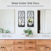 factory direct black metal wall decor, minimalist retro line wall art, metal wall candle holdert, farmhouse rustic bathroom wall art, aesthetics wall hanging for living room bedroom bathroom (2 pack, 11.8 x 13 in) volume discount