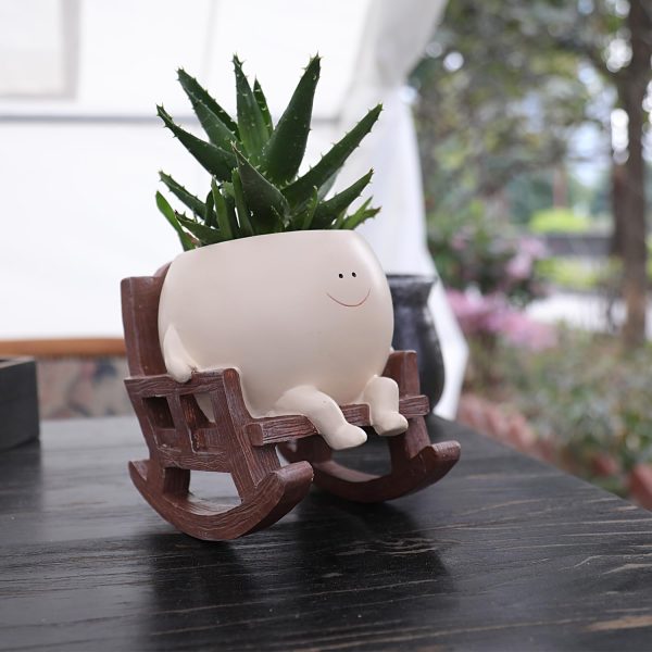 oem/odm services face flower pots for plants rocking chair planters funny succulent planter live cute resin flower pots head planter for indoor outdoor plants gift ideas for mother and christmas affordable bulk deals