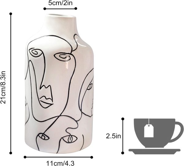 oem/odm services kimdio ceramic vase for home decor, abstract irregular design flower vase, living room decor minimalist decorative vases for pampas grass affordable bulk deals