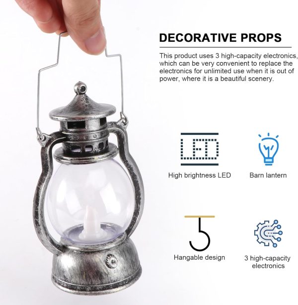 custom wholesale hanging hurricane lantern, 4inch led vintage lantern metal, water and impact-resistant lantern with carry handle for antique designer light study room bedroom(random style) oem/odm services