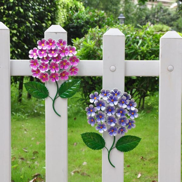 factory direct wotieuns metal flowers wall decor metal flowers outdoor decor metal art wall flowers wall decor suitable hanging for patio fence garden yard indoor and outdoor set of 2 volume discount