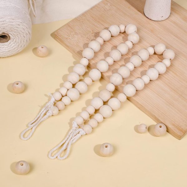 bulk purchase hion 2 pcs boho curtain tiebacks,wood beads curtain holdbacks,outdoor farmhouse tie backs for curtains,curtain holders for drapes home office decor with hooks no drilling(wood color) factory discount