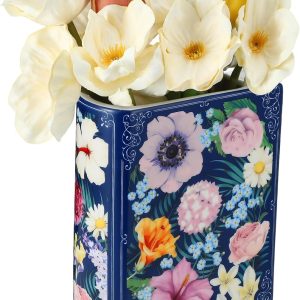 oem/odm services uiifan book shaped small flower vase decorative ceramic vases cute home decor for bookshelf dining table desk office home decor unique vase for book lovers (retro flowers) affordable bulk deals