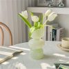 oem/odm services jspyfits glass hydroponic flower vase, 7 inches colored glass bubble vase for flower, three-layer glass funky vase for home/office/weddings/party table flower decor (milky green) affordable bulk deals