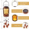 producer to buyer 2 pack solar wind chimes for outside- gifts for mom women grandma,solar mason jar wind chime light unique hanging wind chimes outdoor,ip65 waterproof, yard garden terrace courtyard discounted pricing