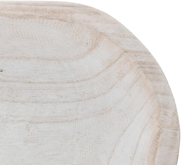 wholesale direct bloomingville hand-carved paulownia wood bowl with whitewashed finish bulk purchase at factory prices