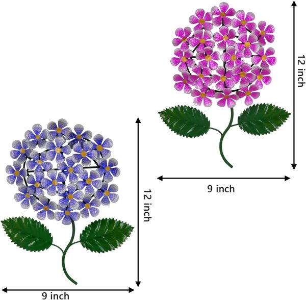 factory direct wotieuns metal flowers wall decor metal flowers outdoor decor metal art wall flowers wall decor suitable hanging for patio fence garden yard indoor and outdoor set of 2 volume discount