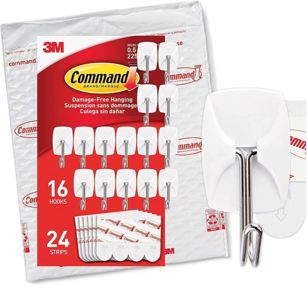 competitive pricing command small wire toggle hooks, 16 hooks and 24 command strips, damage free hanging wall hooks with adhesive strips, adhesive hooks for hanging christmas decorations, holds up to 0.5 lb one-stop wholesale