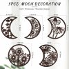 bulk purchase 5 pieces moon phase wall decor boho hanging moon phase nordic wood wall art for living room bedroom home wall decoration room apartment bar ornament (brown) trade price