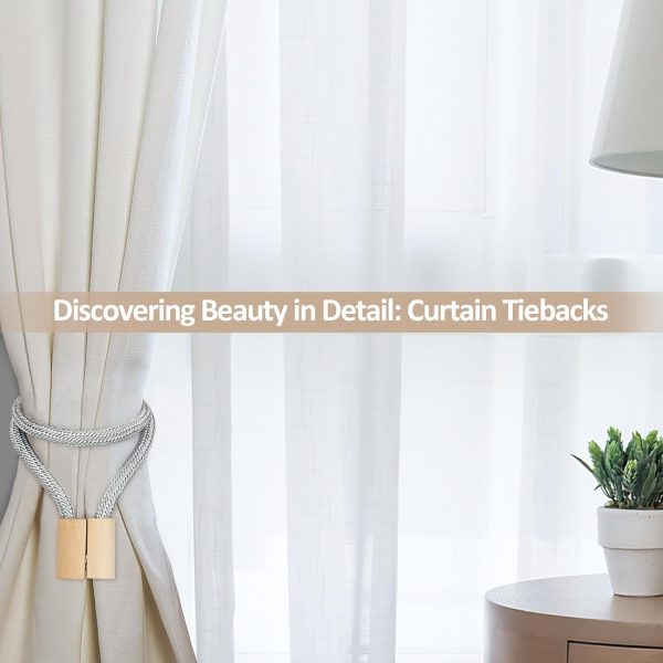 bulk purchase wooden magnetic curtain tiebacks 4 pcak, curtain tie backs for curtain holders for wall, curtain pull backs, curtain ties for drapes dark grey factory discount