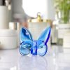 dropship from factory kanpura blue crystal butterfly figurine,flying butterfly figurine, glass butterfly ornament,crystal animal collectible for home decor mass production supply