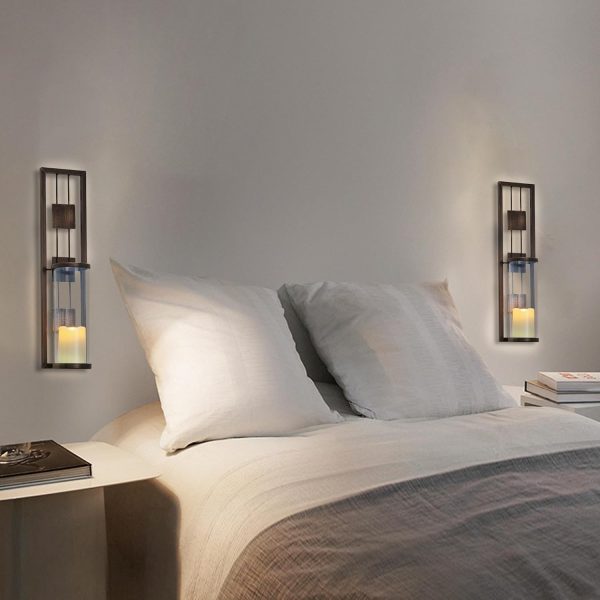 factory direct wall sconce candle holder metal wall decorations for living room, bathroom, dining room, set of 2 volume discount