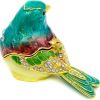 dropship from factory turquoise green bird trinket boxes hinged ,bird decor with crystals enamel jewelry box.necklace ring box earrings storage.collectible bird lover gifts figurines home decor . mass production supply