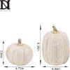 dropship from factory fall thanksgiving pumpkin decor figurine clearance, 2 pcs fake pumpkin statues for helloweentabletop decorating, white and gold resin pumpkins for autumn harvest home decor, farmhouse, gift package mass production supply