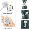 bulk purchase auleep magnetic curtain tiebacks, 4 pack magnetic decorative drapes curtain clips buckle, flower curtain tie back, european and american style (silver) factory discount