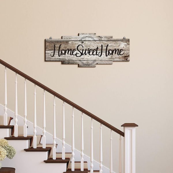 bulk purchase jetec home sweet home sign, rustic wood , large farmhouse home plaque wall hanging wooden sign for bedroom, living room, wall, wedding decor (gray) trade price