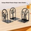 supplier direct 3 pairs metal bookends, flower book ends for shelves decorative, book stopper for heavy books, ends to hold books for home office wholesale prices