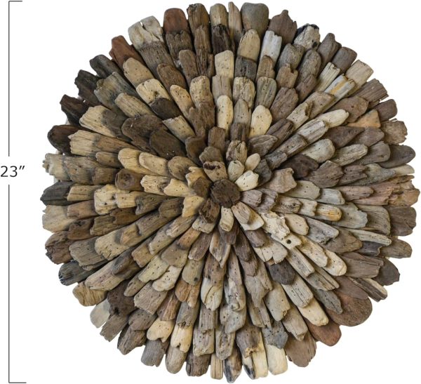 bulk purchase creative co-op round driftwood wall décor trade price