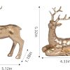 dropship from factory 2pcs resin reindeer figurines for christmas decor gold tabletop reindeer statues small decorative deer figurines for indoor christmas tabletop mantle decorations mass production supply