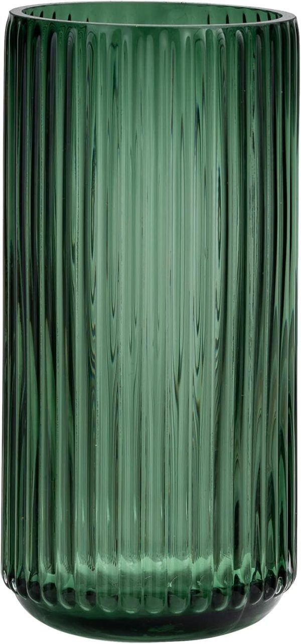oem/odm services flower vase 7.5 inch green thickened glass vase for bookshelf,dinner table,indoor office desktop,meeting room,bathroom,countertop,home christmas day decoration affordable bulk deals
