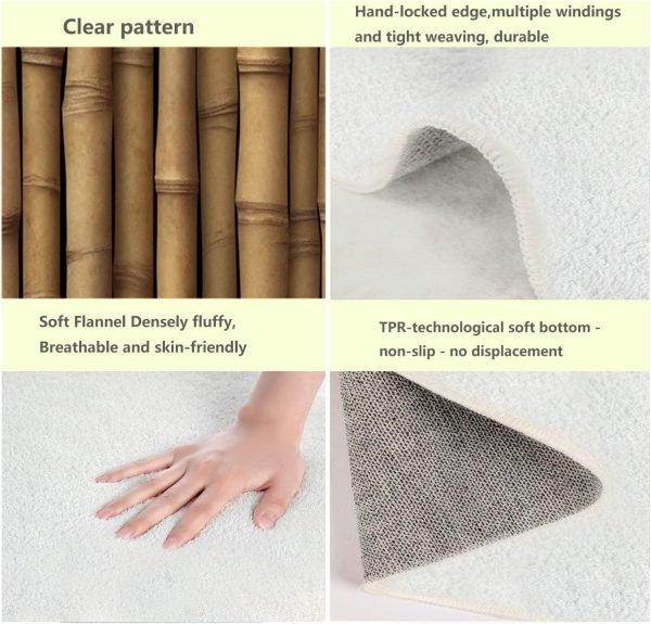manufacturer direct retro area rug brown bamboo raft 4x6ft non-slip carpet, printed pattern carpet for living dining room dorm room bedroom home décor washable rugs trade price