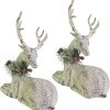 dropship from factory benzoyl christmas reindeer decoration sitting reindeer figurine deer table top figurine statue reindeer ornaments for home office tabletop christmas decoration supplies, 7.7 x 7.1 inch mass production supply
