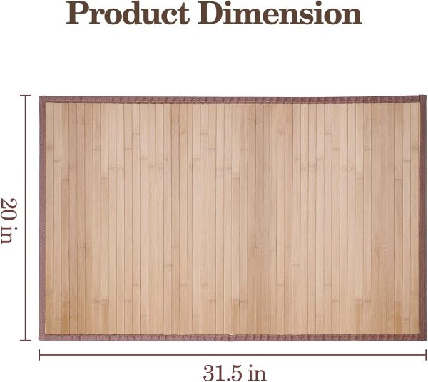 manufacturer direct small bamboo area rug 31.5''x20'', non slip bamboo runners rug for hallways entryway, small bamboo floor mat easy to mainten, floor protector mat neutral area rug trade price
