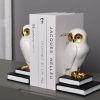 supplier direct book ends for shelves, owl decorative bookends bronze bird book stopper unique kids book holders with anti-slip base luxurious bookends for kids rooms office home decor(white) wholesale prices