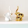 dropship from factory home decor elephant statues,1 pair, small decorative accents for shelves, livingroom and bedroom, gold and white mass production supply