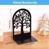 supplier direct eoout bookends for shelves decorative, 5 pairs of tree bookends supports, black metal book stoppers for heavy books, heavy duty book ends for home office school. wholesale prices