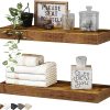 bulk purchase qeeig bathroom floating shelves for wall shelf over toilet wall mounted farmhouse small 16 inch set of 2, rustic brown (008-40bn) trade price