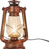 custom wholesale noxarte rustic lantern table lamp plug-in old fashioned night light perfect for bedroom living room h15 inch x w7 inch oem/odm services