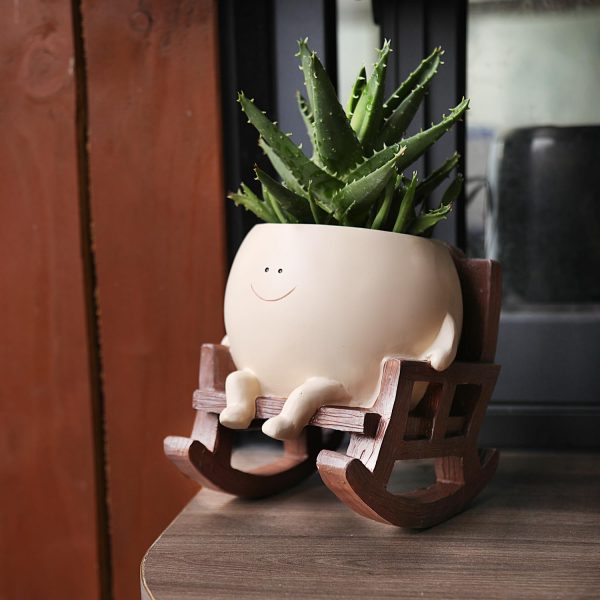 oem/odm services face flower pots for plants rocking chair planters funny succulent planter live cute resin flower pots head planter for indoor outdoor plants gift ideas for mother and christmas affordable bulk deals