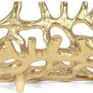 wholesale direct red co. 14” x 3” large decorative oval aluminum golden branch reef centerpiece tray bulk purchase at factory prices