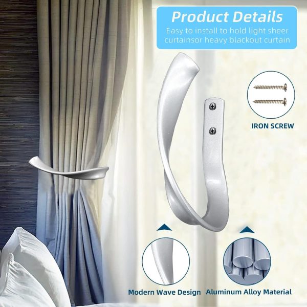 bulk purchase decorative curtain holdbacks,wall mounted window drapery tiebacks for bedroom,livingroom,office come with screws (nickel,2) factory discount
