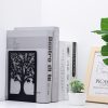 supplier direct eoout bookends, 3 pairs of book ends for shelves decorative, black metal bookend supports for heavy books, tree book holders for shelf decoration, book stoppers for home office school wholesale prices