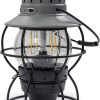 custom wholesale barebones railroad lantern, camping lantern or outdoor light, rechargable battery, vintage rairoad style lantern, slate gray oem/odm services