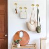 competitive pricing morobor decorative leaves iron hooks,4pcs ginkgo leaf shape wall mounted hooks modern key holder wall mounted gold single prong hat hanger home office nursery room decoration one-stop wholesale