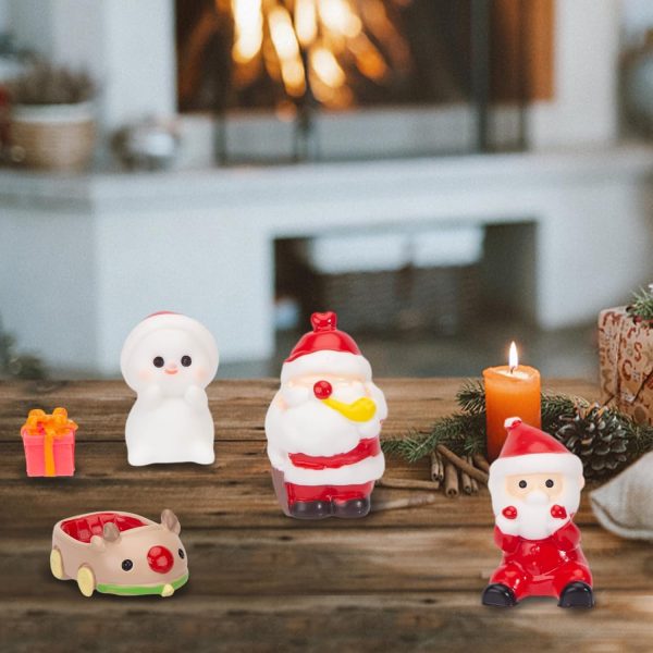 dropship from factory domestar 30pcs miniature christmas ornaments, mini resin christmas figurines miniature snowman figurines fairy garden for crafts advent calendar christmas ball fillers mass production supply