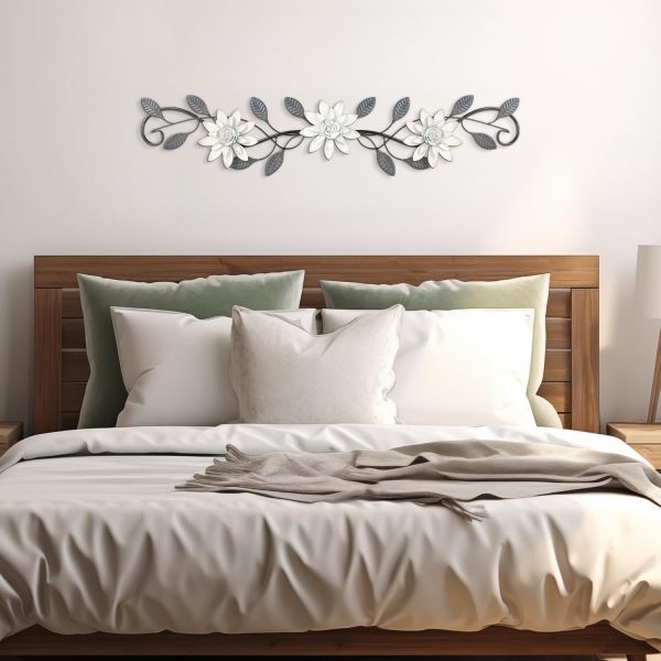 factory direct khjcxs metal wall art modern minimalist metal flowers wall decor horizontal wall art iron artwork,for over door,bedroom,living room,kitchen,office metal scroll wall decor volume discount