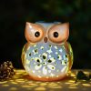dropship from factory mininova garden statues owl solar lantern hollow out waterproof resin outdoor ornaments decorative lights for outside patio porch yard gifts mass production supply