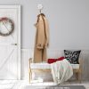 competitive pricing weysat wood farmhouse coat hooks, 3 pcs distressed vintage wall hooks with screws, white decorative hooks for key towel (chi-weysat-408) one-stop wholesale