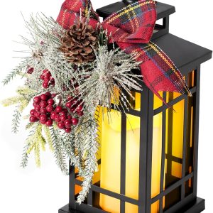 custom wholesale n&t nieting christmas lanterns decorations 14" metal vintage lantern, large candle lanterns with led light, battery powered lanterns decor outdoor for porch party holiday christmas table decor oem/odm services