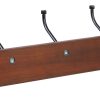 competitive pricing amazon basics rectangular wall-mounted farmhouse coat rack, 5 hook, light walnut one-stop wholesale