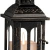 custom wholesale decorkey candle lantern decorative indoor & outdoor, christmas vintage metal hanging lanterns decor for front porch home patio wedding party, halloween decorations (black with copper brush) oem/odm services